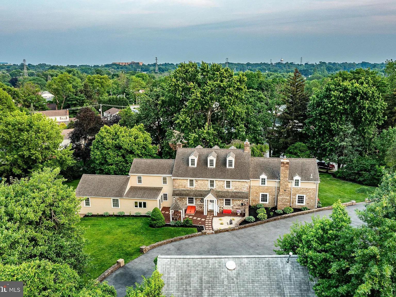 Aerial view of the property