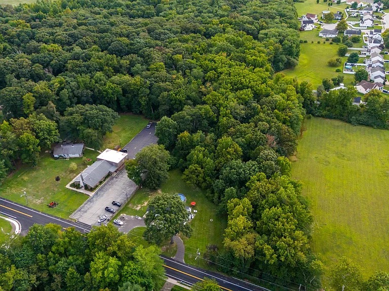 Aerial view of the surrounding area