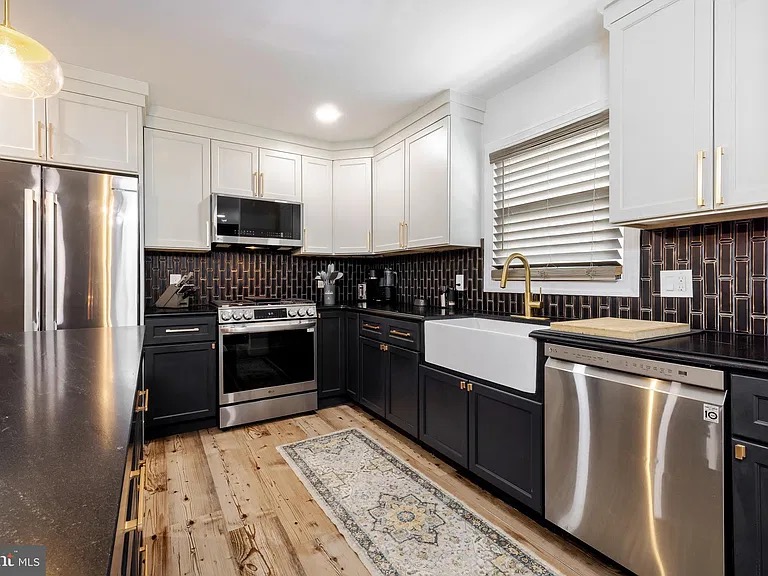 Kitchen with stainless appliances